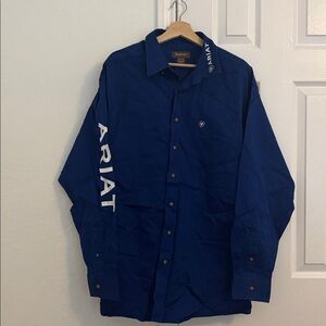 Ariat Navy Logo Long Sleeve Shirt